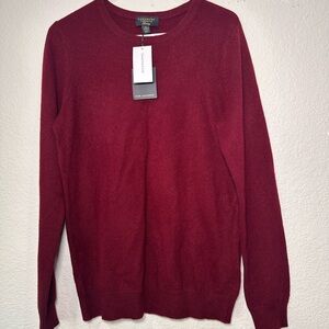 Charter Club Mens Cashmere Sweater Cranberry‎ Red Crew Neck Luxury Knit M NWT